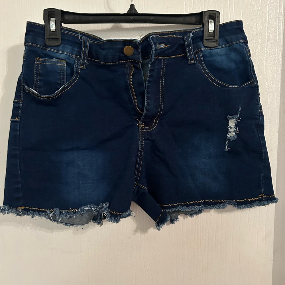 Navy Distressed Women's Jean Shorts